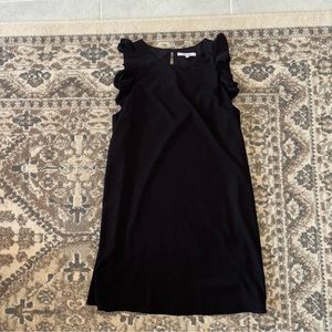 NAKED ZEBRA black sleeveless formal work dress with flutter sleeves